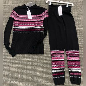 NWT Seamless Base Layers Whole garment knitwear Pullover with matching legging.